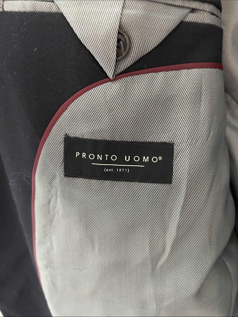 Pronto Uomo 46R Black Wool Blend Sport Coat Blazer 85% Wool Classic Two Button - Picture 4 of 7
